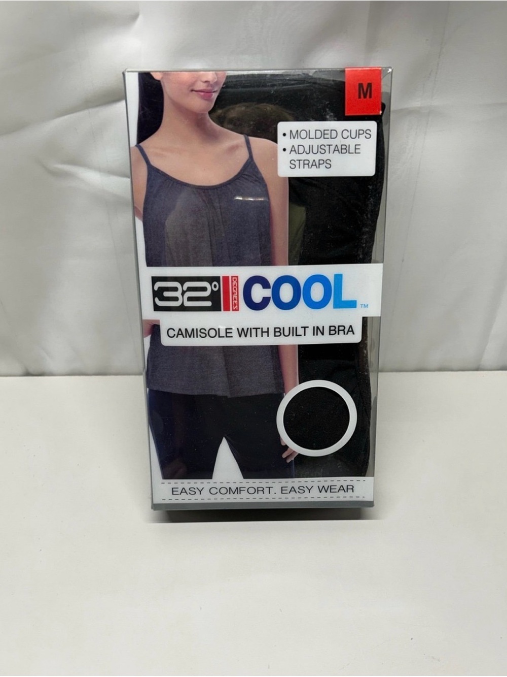32 Degrees Women's Black/Charcoal Built-In Bra Camisole